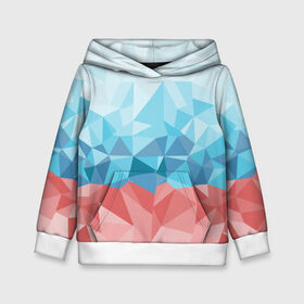 Детская толстовка 3D с принтом RUSSIA YAAY в городе Новоалтайск, 100% полиэстер | двухслойный капюшон со шнурком для регулировки, мягкие манжеты на рукавах и по низу толстовки, спереди карман-кенгуру с мягким внутренним слоем | yaaydesign |   polygonal | полигоны | россия