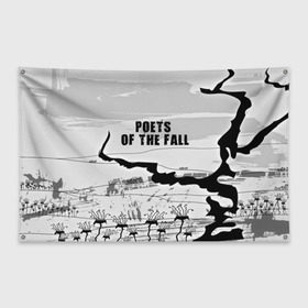 Флаг-баннер с принтом Poets of the fall в городе Новоалтайск, 100% полиэстер | размер 67 х 109 см, плотность ткани — 95 г/м2; по краям флага есть четыре люверса для крепления | poets of the fall | rock | альтернатива | музыка | поэты | рок | фины