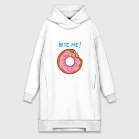 Платье-худи хлопок с принтом Укуси меня в городе Новоалтайск,  |  | bart | donut | food | homer | simpsons | аппетит | барт | гомер | еда | мультфильм | пончик | симпсоны | сладкий