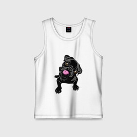 Детская майка хлопок с принтом Забавный мопсик в городе Новоалтайск,  |  | animal | dog | pet | pug | puppy | арт | животные | милые | мопс | пес | собаки | французский бульдог