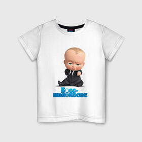 Детская футболка хлопок с принтом Boss Baby в городе Новоалтайск, 100% хлопок | круглый вырез горловины, полуприлегающий силуэт, длина до линии бедер | boss baby | босс | мультфильмы