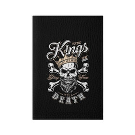 Обложка для паспорта матовая кожа с принтом Kings death в городе Новоалтайск, натуральная матовая кожа | размер 19,3 х 13,7 см; прозрачные пластиковые крепления | Тематика изображения на принте: beard | bones | crown | death | halloween | hell | king | kings death | mustache | skull | ад | борода | король | корона | кости | ужас | усы | хэллоуин | череп | эмблема
