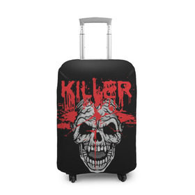 Чехол для чемодана 3D с принтом Killer в городе Новоалтайск, 86% полиэфир, 14% спандекс | двустороннее нанесение принта, прорези для ручек и колес | blood | dead | death | drops | fear | halloween | happy | holiday | killer | red | skull | splashes | брызги | капли | красный | кровь | мертвый | праздник | счастливый | хэллоуин | череп