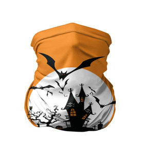 Бандана-труба 3D с принтом Happy Halloween в городе Новоалтайск, 100% полиэстер, ткань с особыми свойствами — Activecool | плотность 150‒180 г/м2; хорошо тянется, но сохраняет форму | Тематика изображения на принте: cemetery | corpse | flying | forest | gallows | halloween | happy | holiday | house | mice | moon | night | owl | pumpkin | silhouette | tree | виселица | дерево | дом | кладбище | ле | летучие | луна | мертвец | мыши | ночь | праздник | силуэт | сова | с