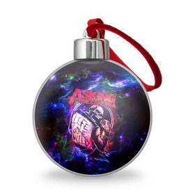 Ёлочный шар с принтом Life gone wild в городе Новоалтайск, Пластик | Диаметр: 77 мм | Тематика изображения на принте: asking alexandria | бен брюс | группа | джеймс касселлс | дэнни уорсноп | жанр | жизнь исчезла | жизнь одичавшая | звезды | космос | кэмерон лидделл | музыка | музыканты | песни | рок | скелет | сэм бэттли