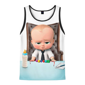 Мужская майка 3D с принтом Boss Baby в городе Новоалтайск, 100% полиэстер | круглая горловина, приталенный силуэт, длина до линии бедра. Пройма и горловина окантованы тонкой бейкой | boss baby | босс | молокосос | мультфильмы