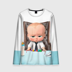 Мужской лонгслив 3D с принтом Boss Baby в городе Новоалтайск, 100% полиэстер | длинные рукава, круглый вырез горловины, полуприлегающий силуэт | boss baby | босс | молокосос | мультфильмы