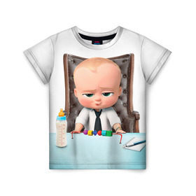 Детская футболка 3D с принтом Boss Baby в городе Новоалтайск, 100% гипоаллергенный полиэфир | прямой крой, круглый вырез горловины, длина до линии бедер, чуть спущенное плечо, ткань немного тянется | boss baby | босс | молокосос | мультфильмы