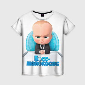 Женская футболка 3D с принтом Boss Baby в городе Новоалтайск, 100% полиэфир ( синтетическое хлопкоподобное полотно) | прямой крой, круглый вырез горловины, длина до линии бедер | boss baby | босс | молокосос | темплтон | тим | фрэнсис фрэнсис
