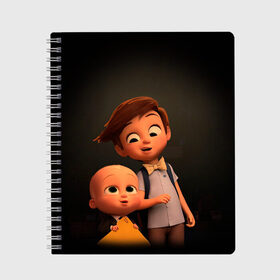 Тетрадь с принтом Boss Baby в городе Новоалтайск, 100% бумага | 48 листов, плотность листов — 60 г/м2, плотность картонной обложки — 250 г/м2. Листы скреплены сбоку удобной пружинной спиралью. Уголки страниц и обложки скругленные. Цвет линий — светло-серый
 | boss baby | босс | молокосос | мультфильмы