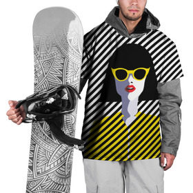 Накидка на куртку 3D с принтом Pop art girl в городе Новоалтайск, 100% полиэстер |  | abstraction | bright | color | fashion | hair | lines | lips | pop art | rack | red | style | yellow | абстракция | губы | желтый | каре | красный | линии | мода | очки | поп арт | прическа | стиль | цвет | яркий
