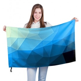 Флаг 3D с принтом geometric blue в городе Новоалтайск, 100% полиэстер | плотность ткани — 95 г/м2, размер — 67 х 109 см. Принт наносится с одной стороны | abstraction | абстракция | геометрия | грани | линии | полигоны | розовый | сочетания | текстура | треугольники