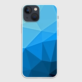 Чехол для iPhone 13 mini с принтом geometric blue в городе Новоалтайск,  |  | Тематика изображения на принте: abstraction | абстракция | геометрия | грани | линии | полигоны | розовый | сочетания | текстура | треугольники