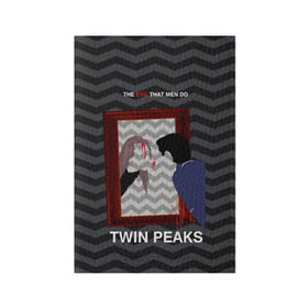 Обложка для паспорта матовая кожа с принтом TWIN PEAKS в городе Новоалтайск, натуральная матовая кожа | размер 19,3 х 13,7 см; прозрачные пластиковые крепления | twin peaks | агент купер | арт | сериал | твин пикс | фильмы