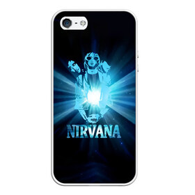 Чехол для iPhone 5/5S матовый с принтом Группа Nirvana в городе Новоалтайск, Силикон | Область печати: задняя сторона чехла, без боковых панелей | kurt cobain | nirvana | вечная память | гитара | гранж | кумир | курт кобейн | лучи | микрофон | музыкант | надпись | нирвана | певец | рок | свет