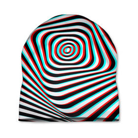 Шапка 3D с принтом RGB optical в городе Новоалтайск, 100% полиэстер | универсальный размер, печать по всей поверхности изделия | Тематика изображения на принте: абстракция | волны | краска | линии | оптические | полосы | разводы | узоры | фрактал | цветные