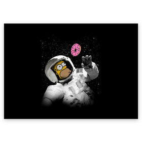 Поздравительная открытка с принтом Space Homer в городе Новоалтайск, 100% бумага | плотность бумаги 280 г/м2, матовая, на обратной стороне линовка и место для марки
 | homer | simpsons | гомер | симпсон | симпсоны