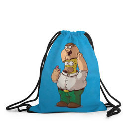 Рюкзак-мешок 3D с принтом Homer Dad в городе Новоалтайск, 100% полиэстер | плотность ткани — 200 г/м2, размер — 35 х 45 см; лямки — толстые шнурки, застежка на шнуровке, без карманов и подкладки | Тематика изображения на принте: simpsons | гомер | симпсоны