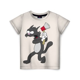 Детская футболка 3D с принтом Itchy & Scratchy в городе Новоалтайск, 100% гипоаллергенный полиэфир | прямой крой, круглый вырез горловины, длина до линии бедер, чуть спущенное плечо, ткань немного тянется | itchy | scratchy | simpsons | the itchy  scratchy | симпсон | симпсоны | царапка | щекотка | щекотка и царапка