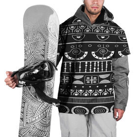 Накидка на куртку 3D с принтом Black and White ethnic в городе Новоалтайск, 100% полиэстер |  | pattern | индийские мотивы | индия | народы индии | национальная одежда | переплетение нитей | ткани | узор | этнический узор