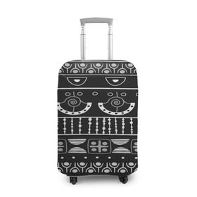 Чехол для чемодана 3D с принтом Black and White ethnic в городе Новоалтайск, 86% полиэфир, 14% спандекс | двустороннее нанесение принта, прорези для ручек и колес | pattern | индийские мотивы | индия | народы индии | национальная одежда | переплетение нитей | ткани | узор | этнический узор
