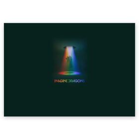 Поздравительная открытка с принтом Imagine Dragons Light в городе Новоалтайск, 100% бумага | плотность бумаги 280 г/м2, матовая, на обратной стороне линовка и место для марки
 | demons | evolve | mirrors | radioactive | драконы | космос | музыка | нло | ночь | поп | радуга | рок | свет