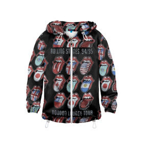 Детская ветровка 3D с принтом The Rolling Stones в городе Новоалтайск, 100% полиэстер | подол и капюшон оформлены резинкой с фиксаторами, по бокам два кармана без застежек, один потайной карман на груди | англия | аргентина | блюз рок | канада | мик джаггер | музыка | песни | психоделический рок | ритм н блюз | рок | рок н ролл | ролинг | рот | стоун | стоунз | сша | флаг | язык | япония
