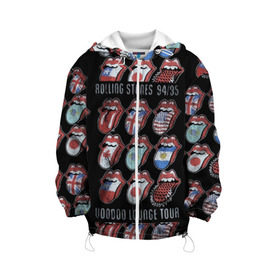 Детская куртка 3D с принтом The Rolling Stones в городе Новоалтайск, 100% полиэстер | застежка — молния, подол и капюшон оформлены резинкой с фиксаторами, по бокам — два кармана без застежек, один потайной карман на груди, плотность верхнего слоя — 90 г/м2; плотность флисового подклада — 260 г/м2 | Тематика изображения на принте: англия | аргентина | блюз рок | канада | мик джаггер | музыка | песни | психоделический рок | ритм н блюз | рок | рок н ролл | ролинг | рот | стоун | стоунз | сша | флаг | язык | япония