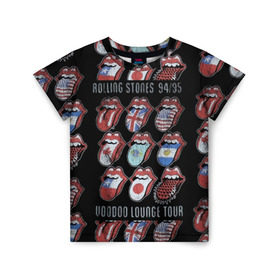 Детская футболка 3D с принтом The Rolling Stones в городе Новоалтайск, 100% гипоаллергенный полиэфир | прямой крой, круглый вырез горловины, длина до линии бедер, чуть спущенное плечо, ткань немного тянется | англия | аргентина | блюз рок | канада | мик джаггер | музыка | песни | психоделический рок | ритм н блюз | рок | рок н ролл | ролинг | рот | стоун | стоунз | сша | флаг | язык | япония