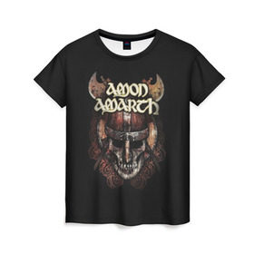 Женская футболка 3D с принтом AMON AMARTH в городе Новоалтайск, 100% полиэфир ( синтетическое хлопкоподобное полотно) | прямой крой, круглый вырез горловины, длина до линии бедер | роковая гора