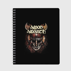 Тетрадь с принтом AMON AMARTH в городе Новоалтайск, 100% бумага | 48 листов, плотность листов — 60 г/м2, плотность картонной обложки — 250 г/м2. Листы скреплены сбоку удобной пружинной спиралью. Уголки страниц и обложки скругленные. Цвет линий — светло-серый
 | роковая гора