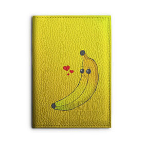 Обложка для автодокументов с принтом Just Banana (Yellow) в городе Новоалтайск, натуральная кожа |  размер 19,9*13 см; внутри 4 больших “конверта” для документов и один маленький отдел — туда идеально встанут права | banana | банан | желтый | оранжевый | фрукты