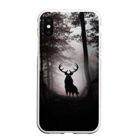 Чехол для iPhone XS Max матовый с принтом Лес Олень в тумане в городе Новоалтайск, Силикон | Область печати: задняя сторона чехла, без боковых панелей | Тематика изображения на принте: абстракция | арт | глаза | девушка | деревья | животное | животные | лес | листья | лучшие | ночь | олень | пейзаж | природа | туман | хеллоуин