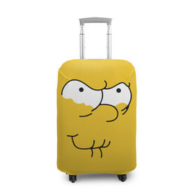 Чехол для чемодана 3D с принтом Simpsons Lemon Face в городе Новоалтайск, 86% полиэфир, 14% спандекс | двустороннее нанесение принта, прорези для ручек и колес | лимонное | лицо | симпсоны