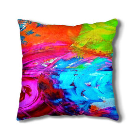 Подушка 3D с принтом Tie-dye в городе Новоалтайск, наволочка – 100% полиэстер, наполнитель – холлофайбер (легкий наполнитель, не вызывает аллергию). | состоит из подушки и наволочки. Наволочка на молнии, легко снимается для стирки | abstraction | color | spray | tie dye | абстракция | акварель | живопись | искусство | краски | текстуры | цветные краски | яркие цвета