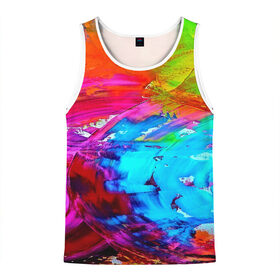 Мужская майка 3D с принтом Tie-dye в городе Новоалтайск, 100% полиэстер | круглая горловина, приталенный силуэт, длина до линии бедра. Пройма и горловина окантованы тонкой бейкой | abstraction | color | spray | tie dye | абстракция | акварель | живопись | искусство | краски | текстуры | цветные краски | яркие цвета