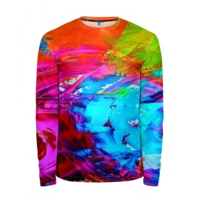 Мужской лонгслив 3D с принтом Tie-dye в городе Новоалтайск, 100% полиэстер | длинные рукава, круглый вырез горловины, полуприлегающий силуэт | abstraction | color | spray | tie dye | абстракция | акварель | живопись | искусство | краски | текстуры | цветные краски | яркие цвета