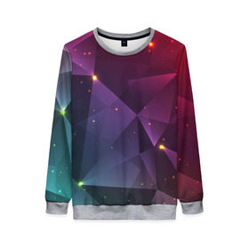 Женский свитшот 3D с принтом Colorful triangles в городе Новоалтайск, 100% полиэстер с мягким внутренним слоем | круглый вырез горловины, мягкая резинка на манжетах и поясе, свободная посадка по фигуре | polygonal | абстракция | текстура