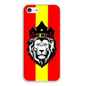 Чехол для iPhone 5/5S матовый с принтом One King в городе Новоалтайск, Силикон | Область печати: задняя сторона чехла, без боковых панелей | Тематика изображения на принте: king | leo | зверь | король | кошка | лев | природа | хищник | царь