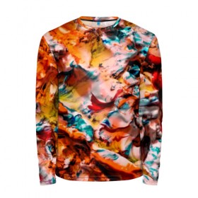 Мужской лонгслив 3D с принтом Tie-Dye в городе Новоалтайск, 100% полиэстер | длинные рукава, круглый вырез горловины, полуприлегающий силуэт | abstraction | color | spray | tie dye | абстракция | акварель | живопись | искусство | краски | текстуры | цветные краски | яркие цвета