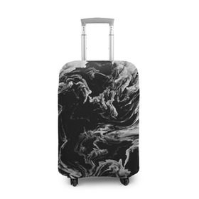 Чехол для чемодана 3D с принтом vortex gray в городе Новоалтайск, 86% полиэфир, 14% спандекс | двустороннее нанесение принта, прорези для ручек и колес | abstraction | color | spray | tie dye | абстракция | акварель | живопись | искусство | краски | текстуры