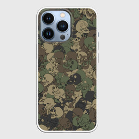 Чехол для iPhone 13 Pro с принтом Камуфляж с черепами в городе Новоалтайск,  |  | Тематика изображения на принте: 23 февраля | армия | кости | милитари | паттрен | скелет | текстура | хаки | хеллоуин | череп
