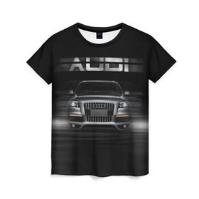 Женская футболка 3D с принтом Audi Q7 скорость в городе Новоалтайск, 100% полиэфир ( синтетическое хлопкоподобное полотно) | прямой крой, круглый вырез горловины, длина до линии бедер | audi | авто | автомобиль | ауди | кольца | красивая | кроссовер | крутая | марка | машина | надпись | немецкая иномарка | прикольная | тачка | черная | эмблема