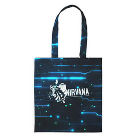 Сумка 3D повседневная с принтом Схема Nirvana (Курт Кобейн) в городе Новоалтайск, 100% полиэстер | Плотность: 200 г/м2; Размер: 34×35 см; Высота лямок: 30 см | kurt cobain | микросхема | нирвана | плата