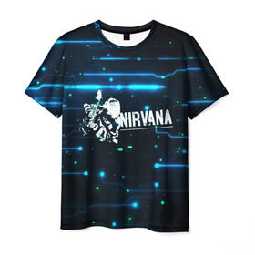 Мужская футболка 3D с принтом Схема Nirvana (Курт Кобейн) в городе Новоалтайск, 100% полиэфир | прямой крой, круглый вырез горловины, длина до линии бедер | kurt cobain | микросхема | нирвана | плата