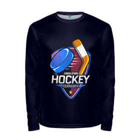 Мужской лонгслив 3D с принтом Hockey в городе Новоалтайск, 100% полиэстер | длинные рукава, круглый вырез горловины, полуприлегающий силуэт | bandy | hockey | клюшка | коньки | лед | спорт | хоккей