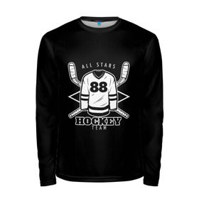 Мужской лонгслив 3D с принтом Hockey Team в городе Новоалтайск, 100% полиэстер | длинные рукава, круглый вырез горловины, полуприлегающий силуэт | bandy | hockey | клюшка | коньки | лед | спорт | хоккей
