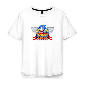 Мужская футболка хлопок Oversize с принтом Sonic MANIA в городе Новоалтайск, 100% хлопок | свободный крой, круглый ворот, “спинка” длиннее передней части | mania | sega | sonic | sonic mania | ежик | соник