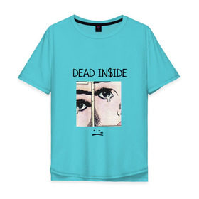 Мужская футболка хлопок Oversize с принтом Dead Inside / Мертвый Внутри в городе Новоалтайск, 100% хлопок | свободный крой, круглый ворот, “спинка” длиннее передней части | skate | swag | top | trend | мерч
