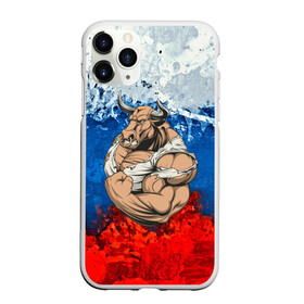 Чехол для iPhone 11 Pro матовый с принтом Буйвол в городе Новоалтайск, Силикон |  | abstraction | grunge | абстракция | буйвол | бык | краска | русский | триколор | я русский